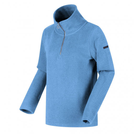 fleece sweater Solenne ladies polyester light blue XXS