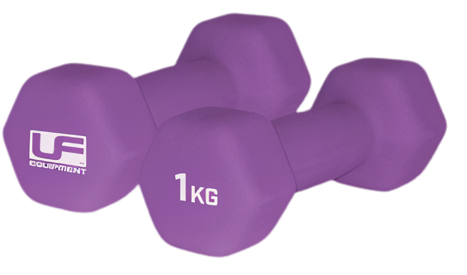 dumbbells Urban Fitness Hex neoprene purple 2 pieces