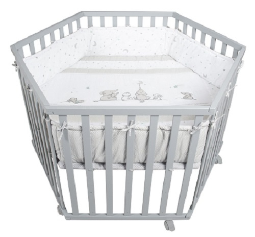 Roba babybox Sternenzauber zeshoek 121 x 106 cm hout taupe Roba babybox Sternenzauber zeshoek 121 x 106 cm hout taupe