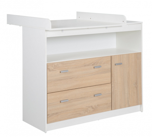 Roba komoda Gabriella 117 x 75 x 98,5 cm drevo biela/svetlohnedá