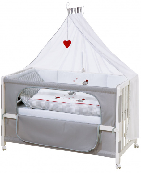 Roba ledikant/co sleeper Adam & Owl 126 x 66 cm wit 9 delig Roba ledikant/co sleeper Adam & Owl 126 x 66 cm wit 9 delig