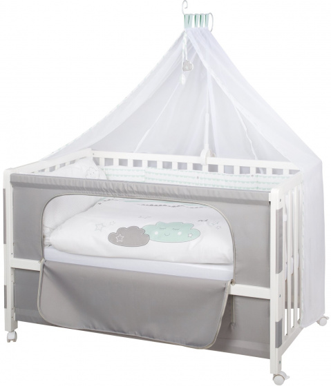 cot/co-sleeper Happy Cloud 126 x 66 cm white 9-piece