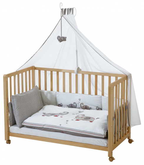 Roba ledikant/co sleeper Jumbo twins 126 x 66 cm naturel 9 delig Roba ledikant/co sleeper Jumbo twins 126 x 66 cm naturel 9 delig