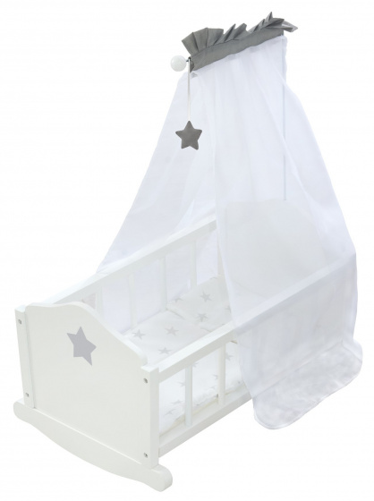 Roba kolíska pre bábiky Stella girls 68 x 35 x 52 cm drevo biela