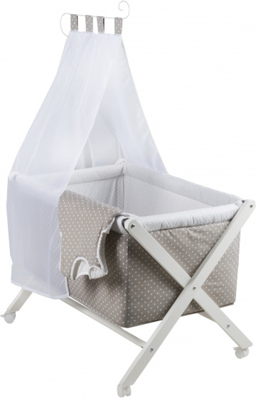 folding cradle 80 x 50 cm wood/cotton white