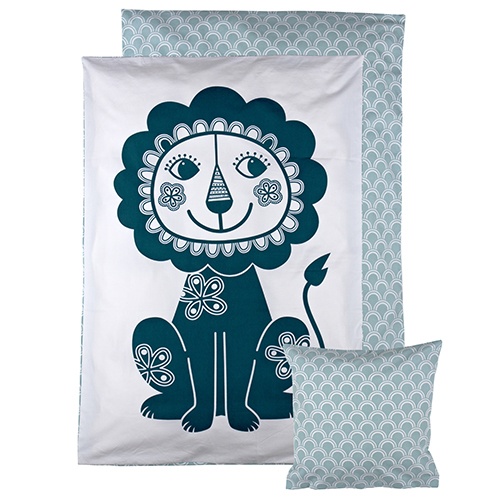 Roommate Duvet Cover Lion White Blue 70 X 100 Cm Internet Babyshop