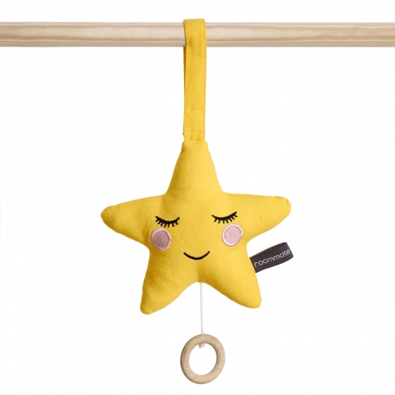 Roommate muziekdoos ster 19 cm geel Roommate muziekdoos ster 19 cm geel