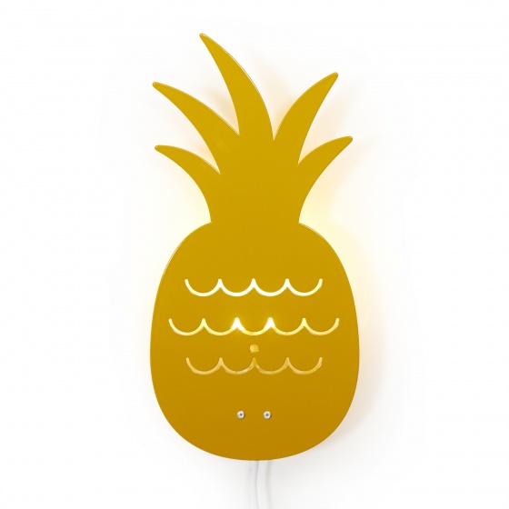 Roommate wandlamp pineapple junior 33 x 17 cm staal 7w geel