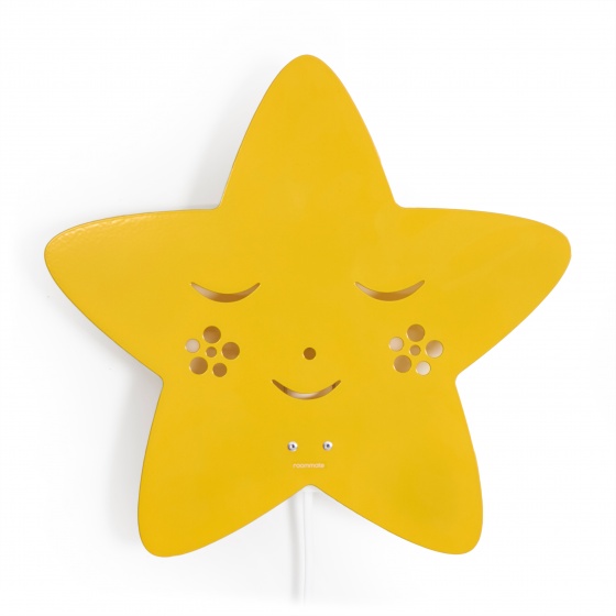 Roommate wandlamp star junior 30 x 29 cm e14 staal 7w geel