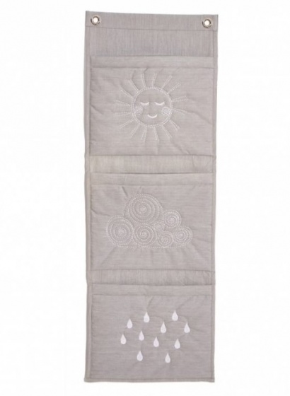 Roommate wandorganizer Sunshine 35 x 100 cm katoen grijs Roommate wandorganizer Sunshine 35 x 100 cm katoen grijs