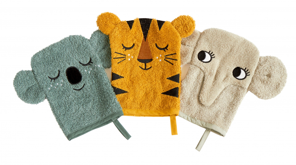 Roommate washandjes 15 x 21 cm katoen blauwgrijs 3 stuks Roommate washandjes 15 x 21 cm katoen blauwgrijs 3 stuks
