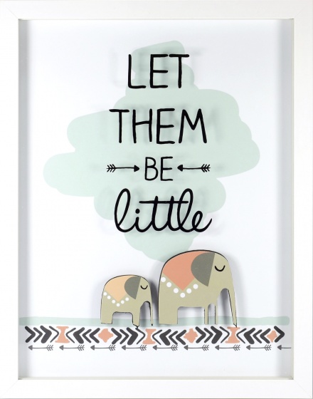 framed poster Let Them Be Little 35 cm white