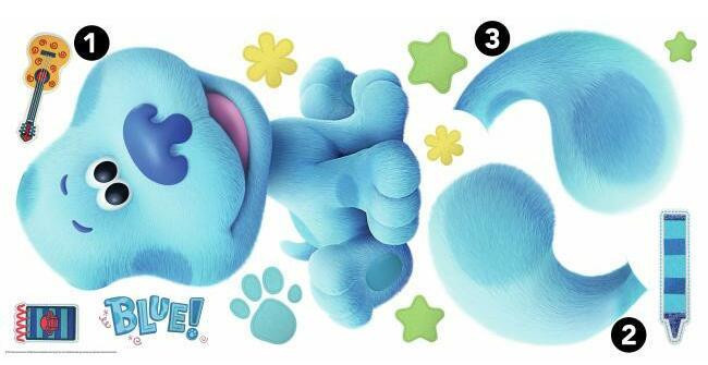 RoomMates muursticker blue's clues junior vinyl blauw 13 delig