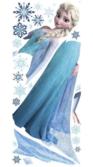 wallsticker Frozen Elsa glitter vinyl 124 x 105,5 cm