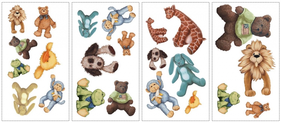 wallstickers cuddly hračky vinyl 23 kusov