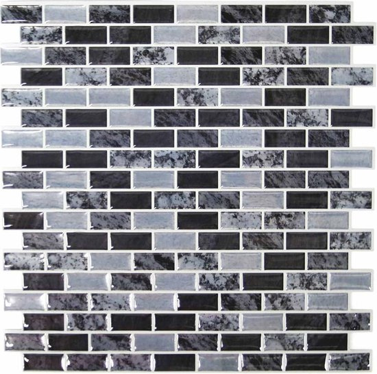 RoomMates StickTiles Marble 27 x 27 cm PVC čierna/sivá 4 kusy