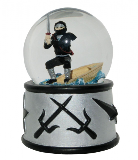Rotary Hero snehová guľa so zvukom Ninja 7 x 7 cm čierno/šedá