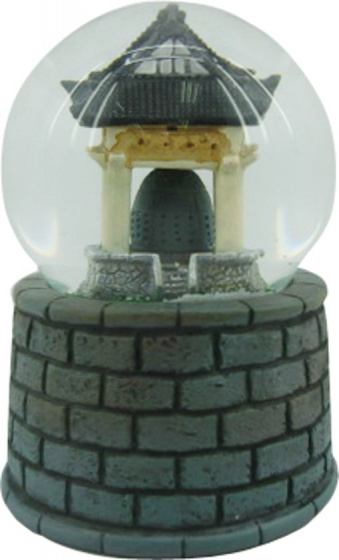 Rotary Hero snehová guľa so zvukom Chrám 7 x 7 cm sivá