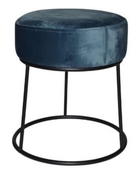 Rox Living kruk 32 x 38 cm fluweel/staal bruin/lichtblauw Rox Living kruk 32 x 38 cm fluweel/staal bruin/lichtblauw