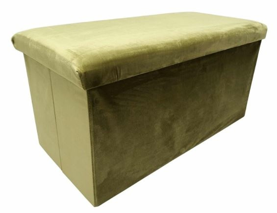 Rox Living poef opvouwbaar 76 x 38 x 38 cm fluweel lichtgroen Rox Living poef opvouwbaar 76 x 38 x 38 cm fluweel lichtgroen
