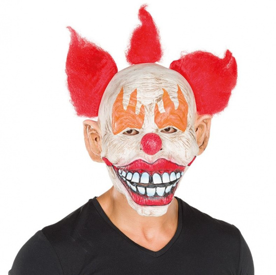 Rubie's halloween maska horor klaun latex červená/biela