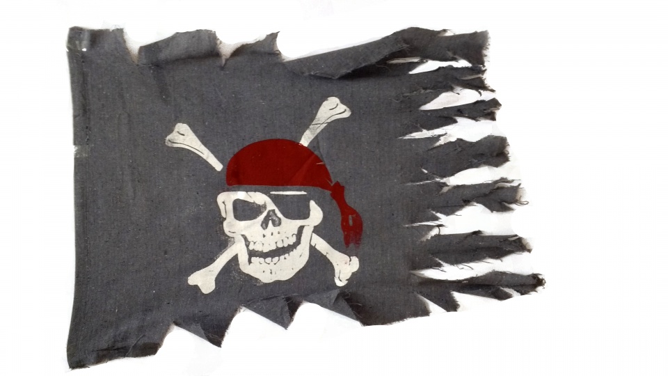 Rubie's piratenvlag 83 x 64 cm polyester grijs