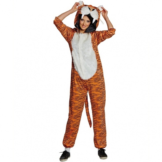 Rubie's kostým Tiger dámsky veľkosť L oranžovo/biely