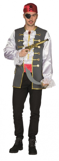 Rubie's kostým Pirát Hank pánsky polyester sivý veľkosť 52/54