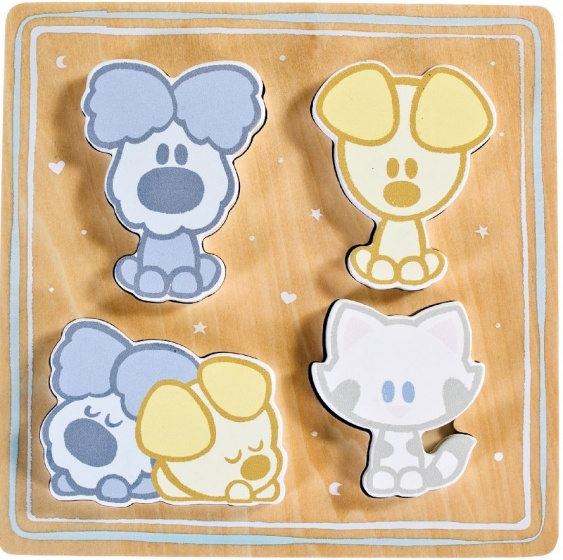 Rubo Toys vormenpuzzel woezel & pip hout junior 4 stukjes