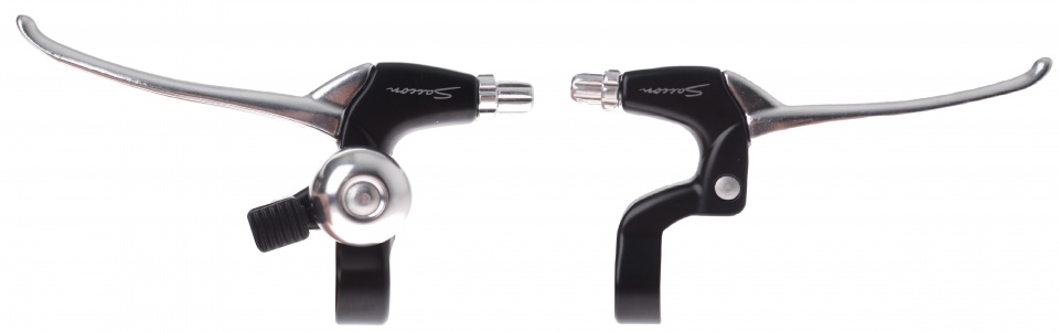 Saccon remgrepen set met bel rollerbrake 4 vinger zwart/zilver