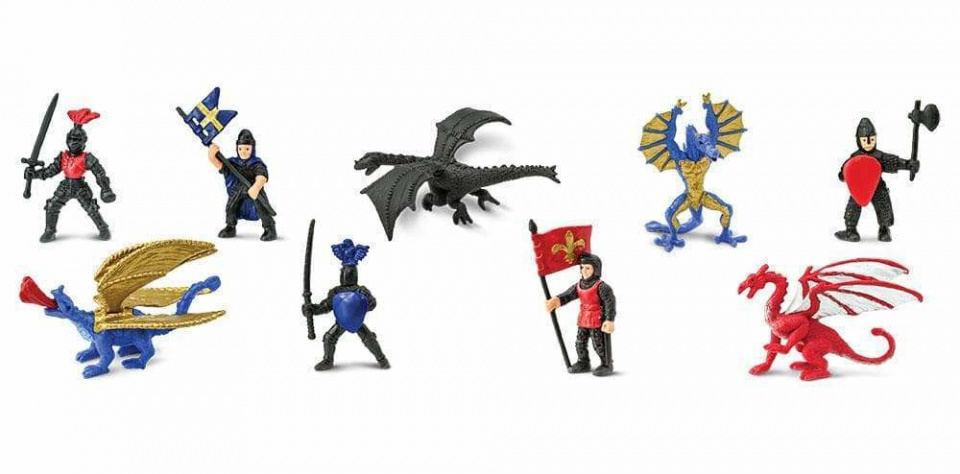 Safari speelset knights & dragons 2 toob junior 9 delig