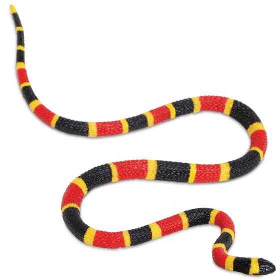 Safari speeldier koraalslang 27,5 cm rood/geel/groen