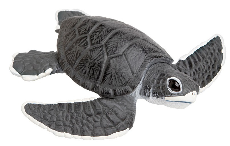 Safari speeldier zeeschildpadjong 13 cm grijs/wit