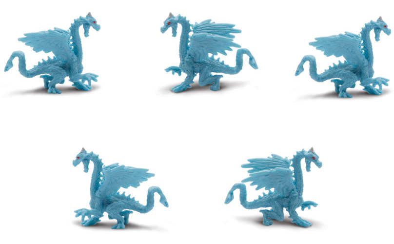 Safari speelgoedfiguren ijsdraak junior lichtblauw 192 stuks