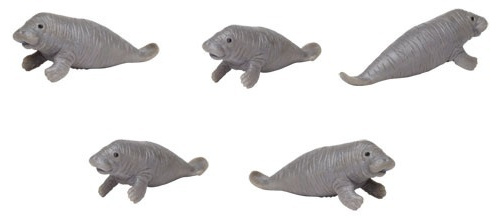 Safari speelgoedfiguren lamantijnen junior grijs 192 stuks