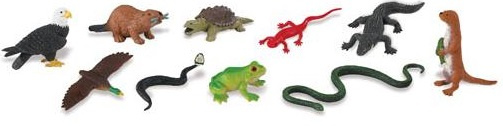 Safari speelset oeverdieren junior 4 7,5 cm 48 stuks