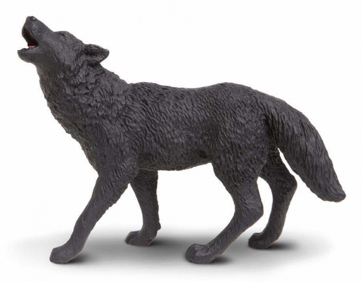 Safari wilde dieren wolf junior 9,5 cm zwart