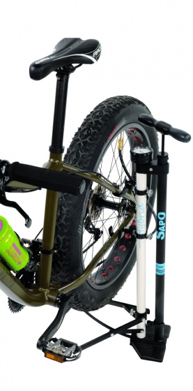 Sapo vloerpomp en fietsstandaard hybrid met manometer