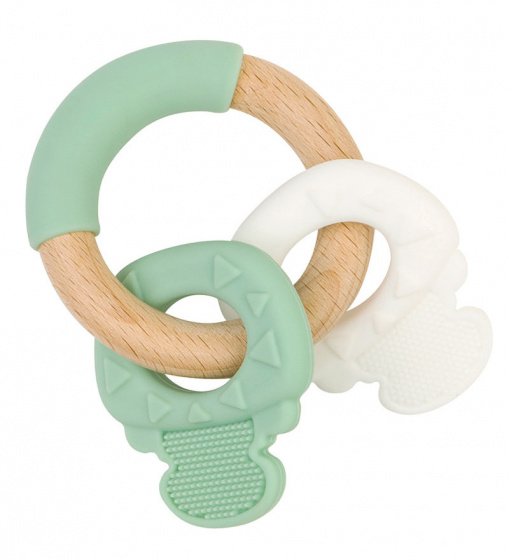 teething ring Keys 10 cm wood mint green