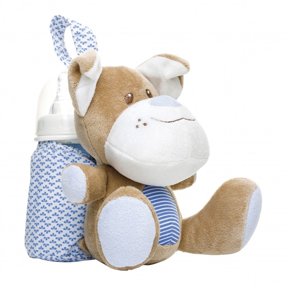 bag for baby bottle dog blue/brown/white 23 cm