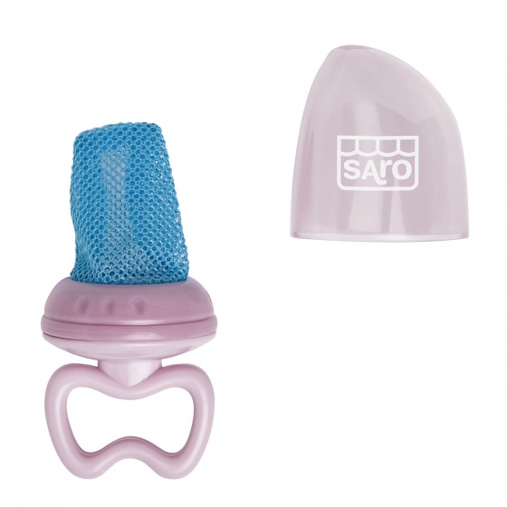 pacifier Learning to eat pink