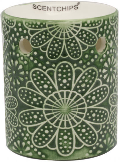 Scentchips svietnik Embossed Flowers10 cm keramická zelená