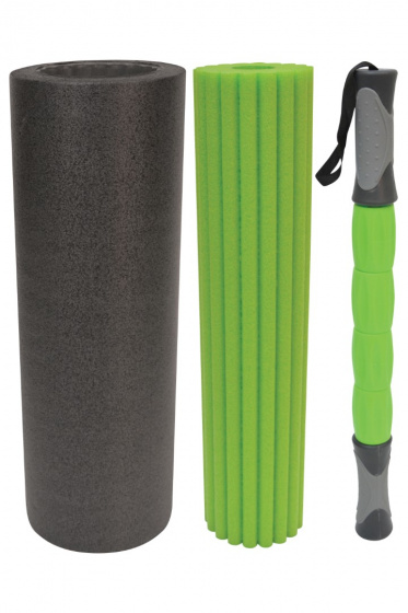 Schildkröt Fitness Sada masážnych valčekov fascie 45 cm EVA sivá/ zelená 3-dielna