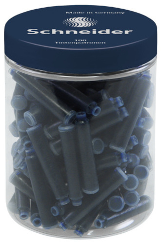 Schneider inktpatronen kogelsluiting 8 cm donkerblauw 100 stuks Schneider inktpatronen kogelsluiting 8 cm donkerblauw 100 stuks