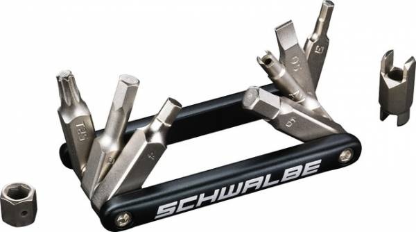 Schwalbe multitool 9 funkcií 9,5 cm čierna/strieborná
