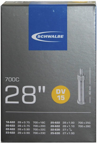 duša 28 x 0,90/1,10 (18/28-622) DV 15 mm čierna