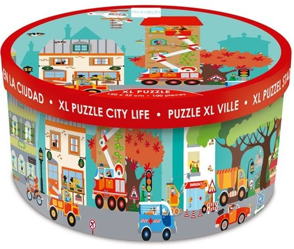 Scratch podlahové puzzle Stadsleven XL junior 26 cm 100 dielikov