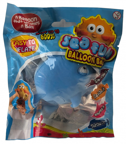 Sea Fun ballonbal junior 10 cm rubber blauw 2 delig