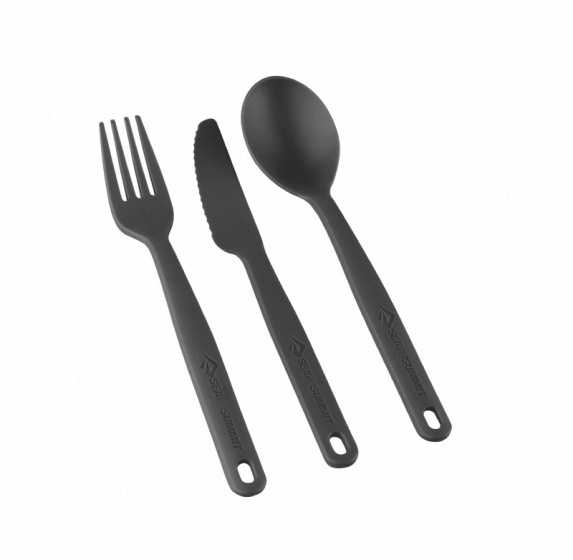 Sea to Summit Camp Cutlery Kempingový príborový nôž, vidlička a lyžica sivá