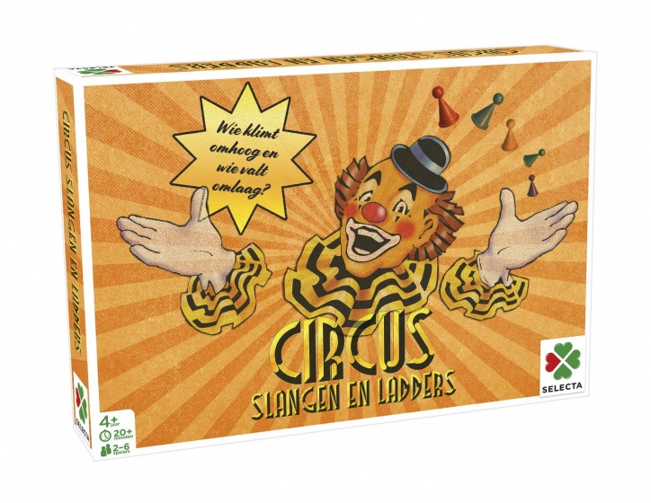 Selecta gezelschapsspel spellen van toen circus/slangen & ladders